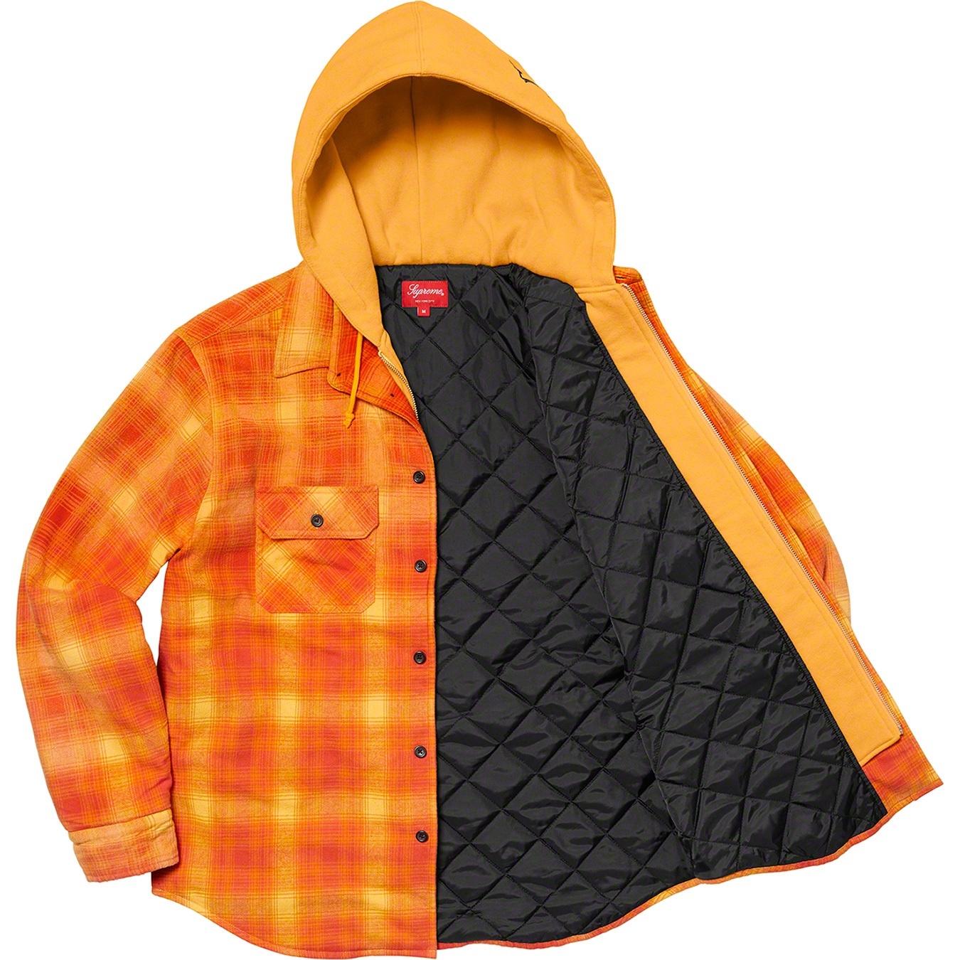 Hooded Flannel Zip Up Shirt view 8